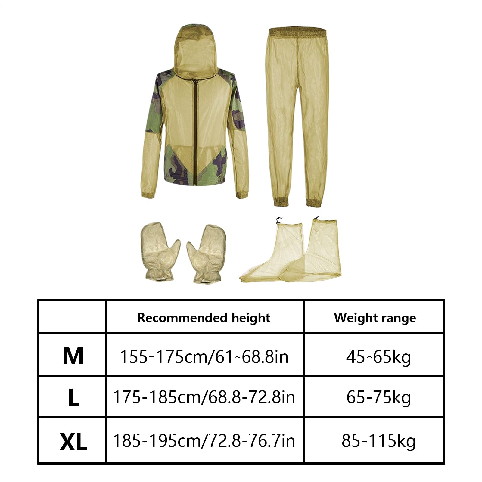 Ensemble Filet Anti-Mouches Protecteur, Respirant, Veste, Pantalon, Gants