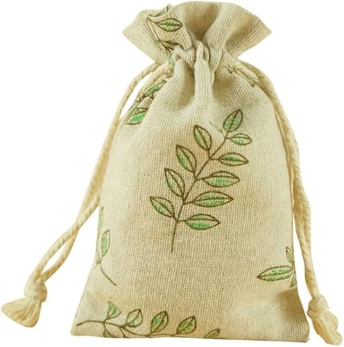 Miniatura 5 de Healifty 60 bolsas de yute con cordón de regalo, bolsas de regalo de arpillera, bolsas de regalo con cordón, bolsa de lino de flores, bolsas de