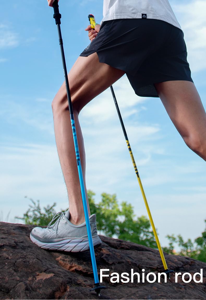 Bastones de trekking plegables, ligeros de aluminio para senderismo, 110/120 cm, ultraligeros para correr, AONIJIE