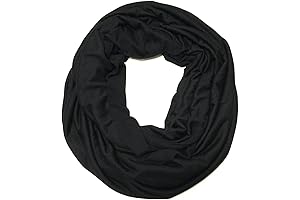 Luxurious Soft Jersey Knit Infinity Scarf in Elegant Black