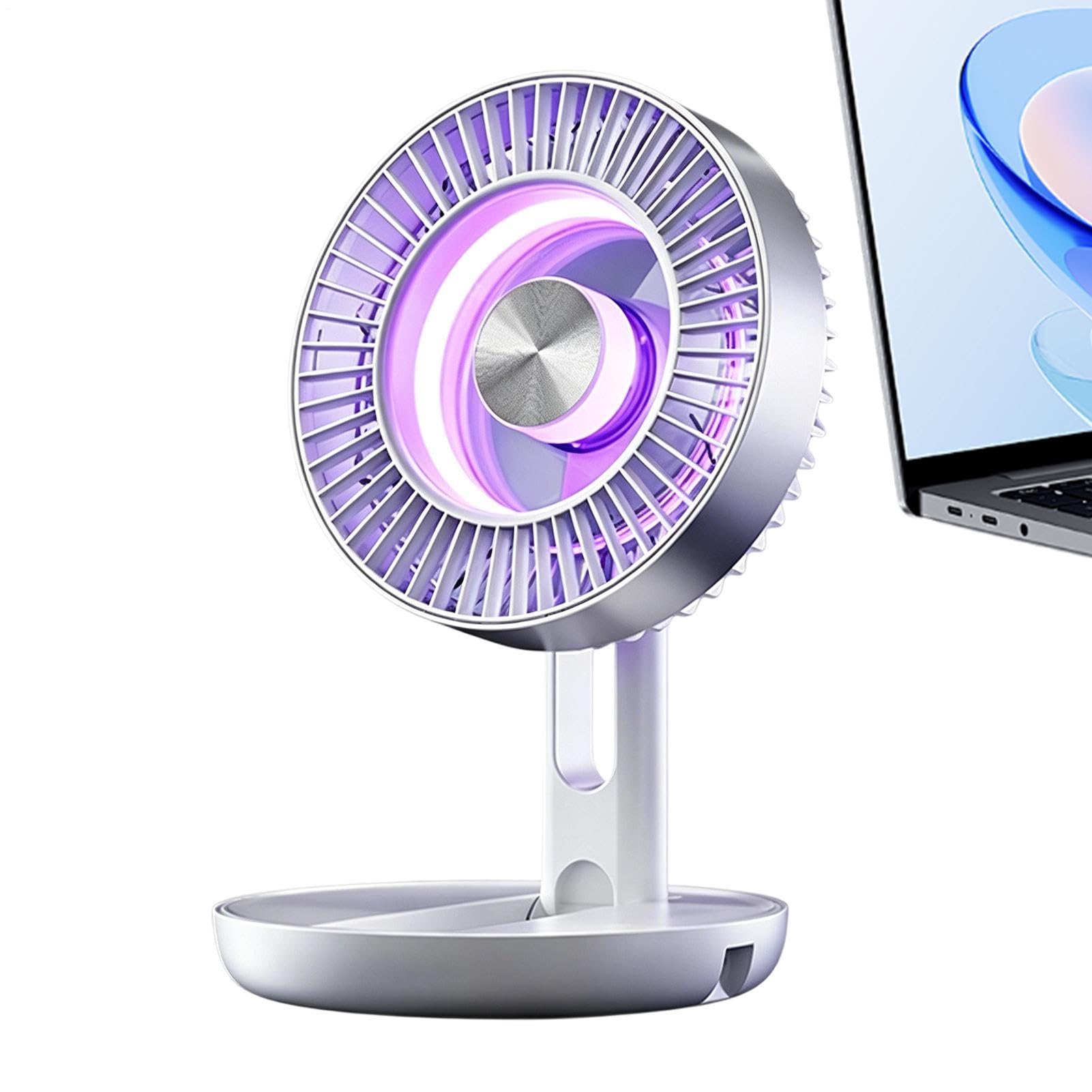 Wentylator Biurkowy USB 5 Prędkości Przenośny Cichy Z Lampionami LED