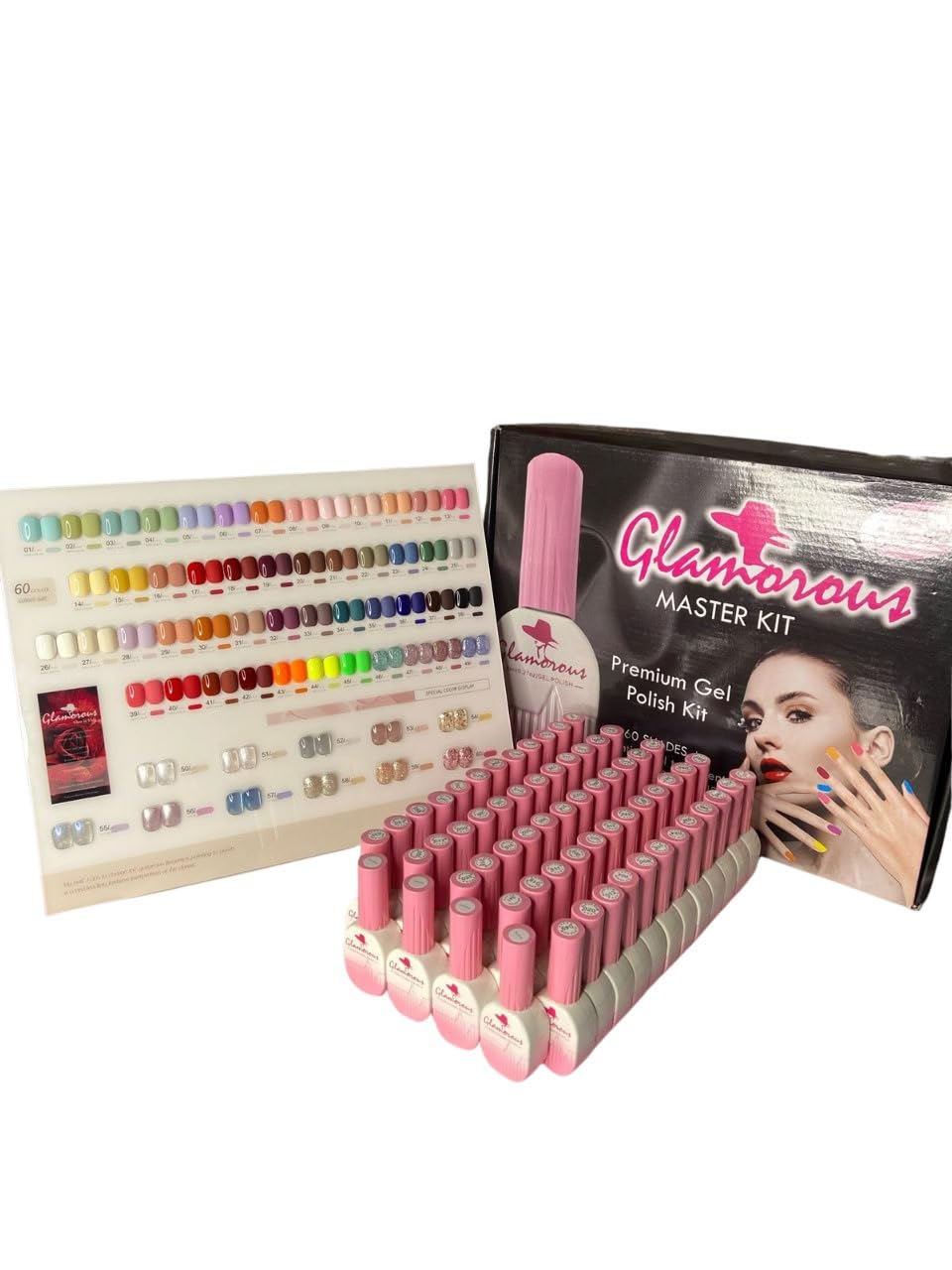 Glamorous Gel Polish Master Kit - 60 Gel Nail Polish Colors (42 Solid, Neon, Cat Eye, Glitter & Reflection) + 4 Complimentary Essentials, 8ml UV LED Soak Off Gel Polish Set with Ready Shade Card-image-20
