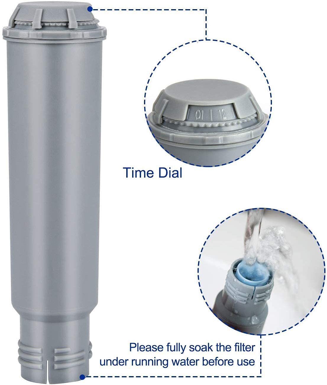 Pack De 5 Filtros De Agua Vhbw Para Cafetera Krups New Age Steel EA907d - ¡Evita La Cal Y Mejora El Sabor Del Café!