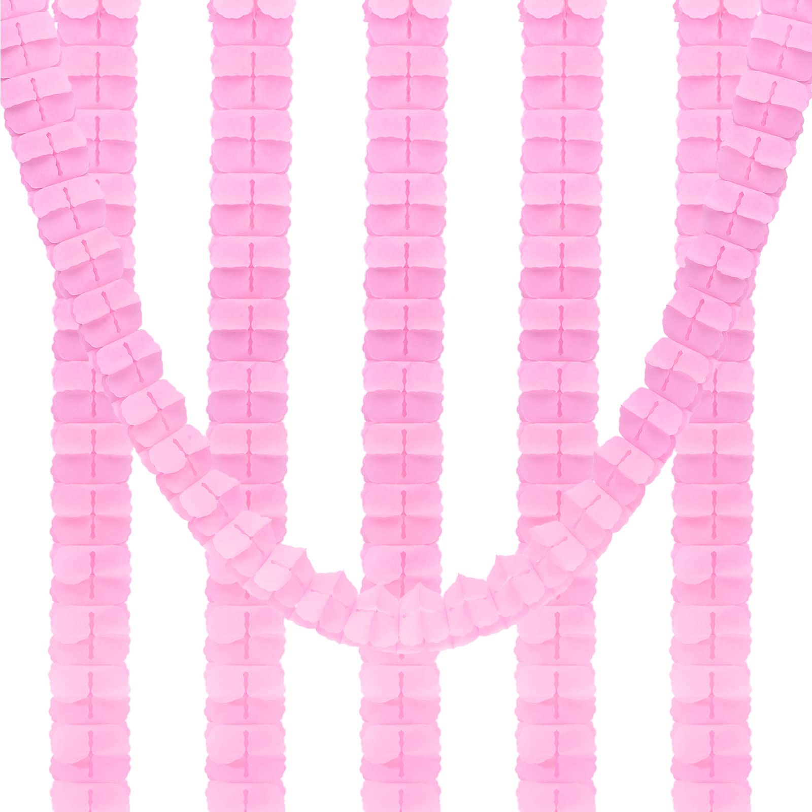 Guirnalda de cuatro hojas sin enredos para fondos de fiesta papel de seda rosa claro 6 uds