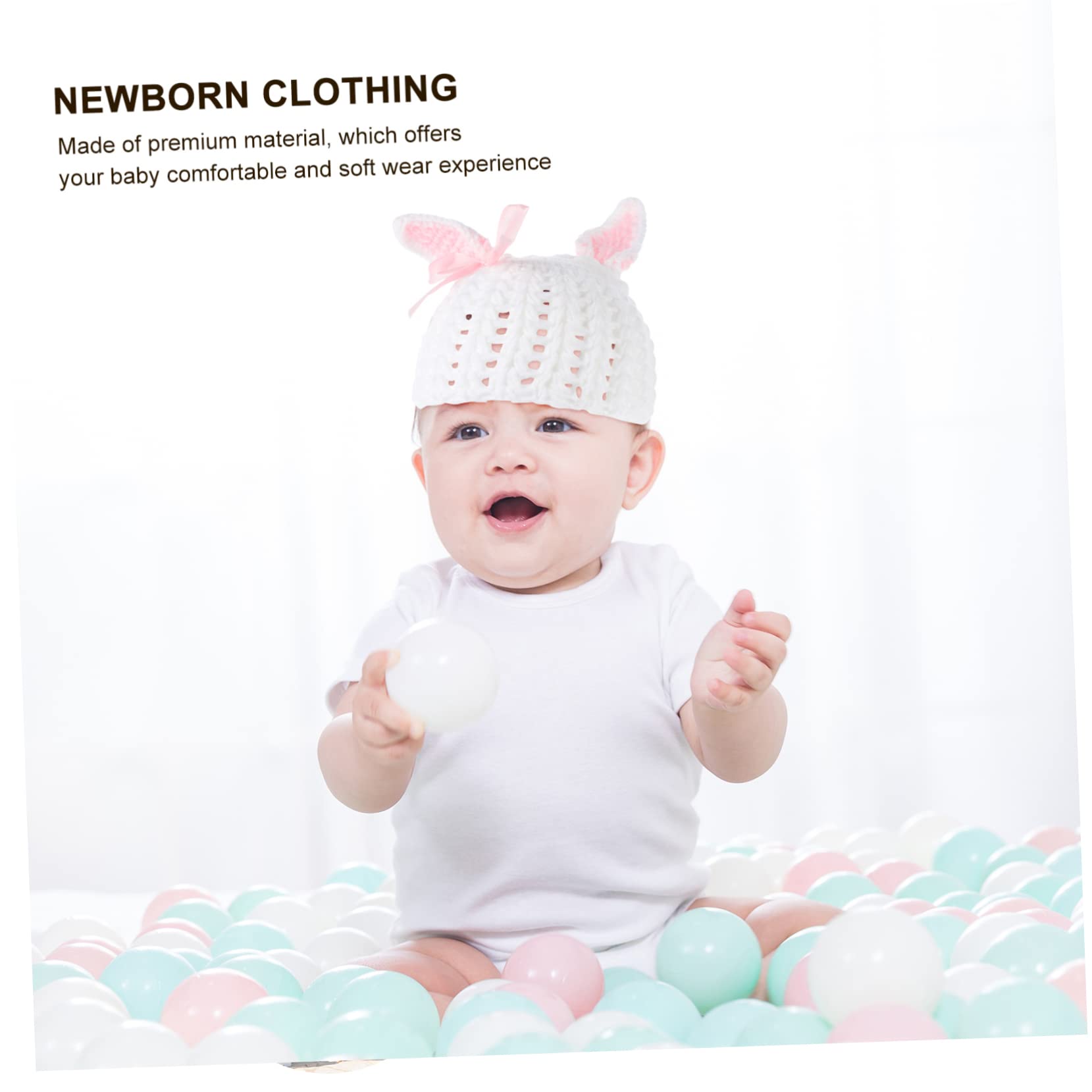 BESTonZON 4 Ensembles Costume de style lapin accessoires nourrisson trousse mignon déguisement enfant tenue de photos de photo nouveau-née séance photo de vêtements nouveau-nés fil