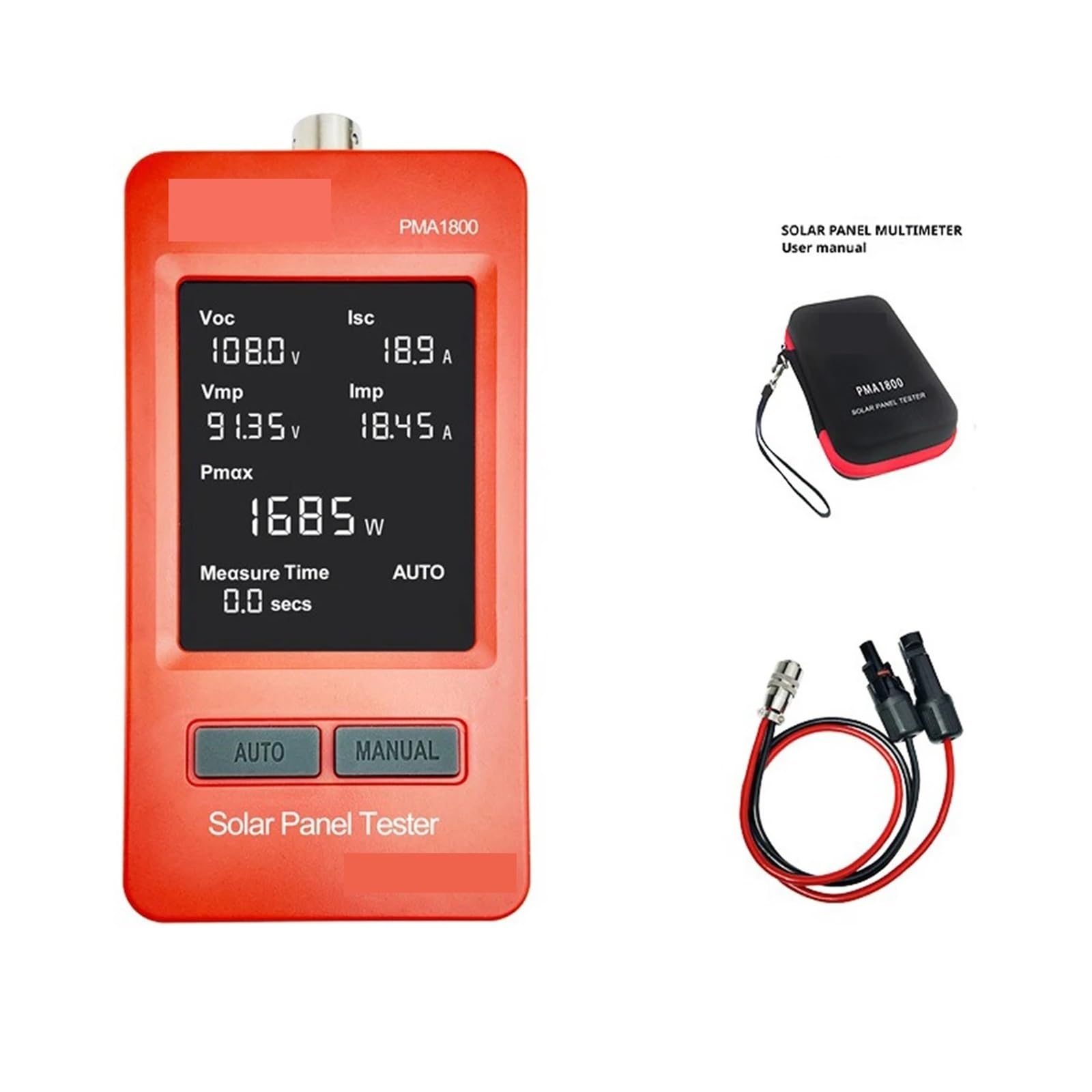 Tester paneli słonecznych Multimetr do paneli fotowoltaicznych MPPT Automatyczne/ręczne narzędzie do pomiaru napięcia Woltomierz Tester mocy(PMA1800)