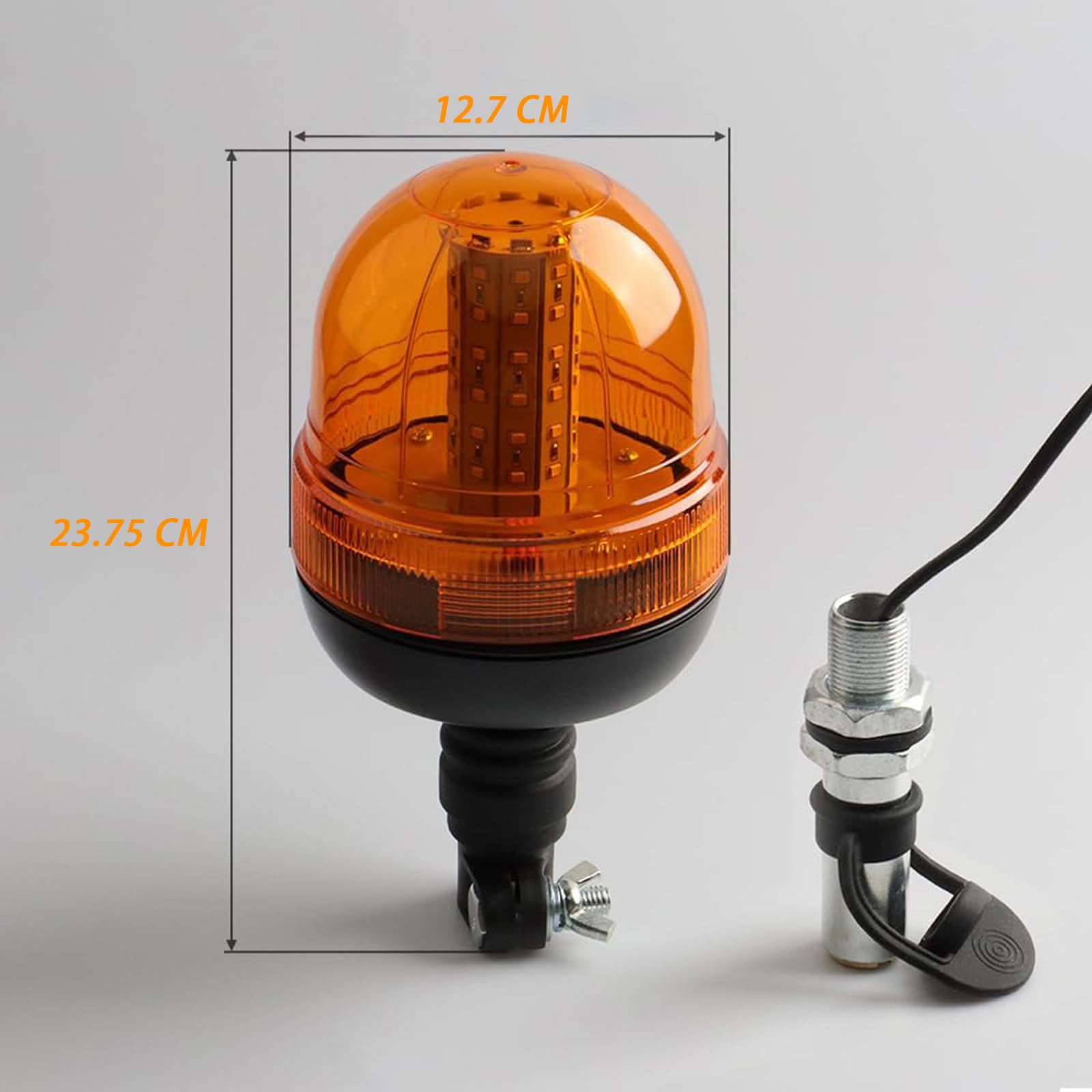Luci Lampeggiante Trattore Led Arancioni con Staffa 12V 3 Modalità Luce Lampeggiante Arancione per Rimorchio Trattore Camion Veicoli Agricolo (Supporto a forma di I)