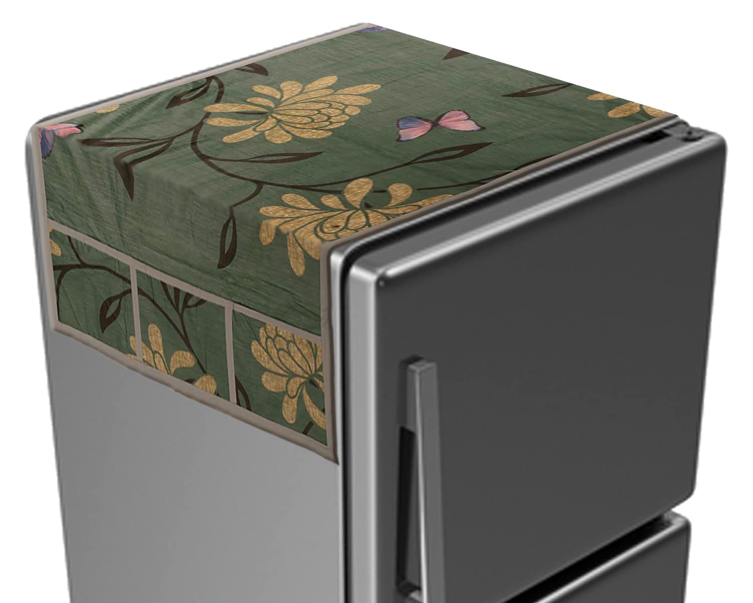 Fridge Top Cover - Metallic Flower Print -11 Fridge Top Cover - Metallic Flower Print -11