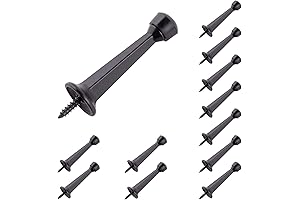 HOME MASTER HARDWARE 12-Pack Heavy Duty Black Door Stops for Baseboard
