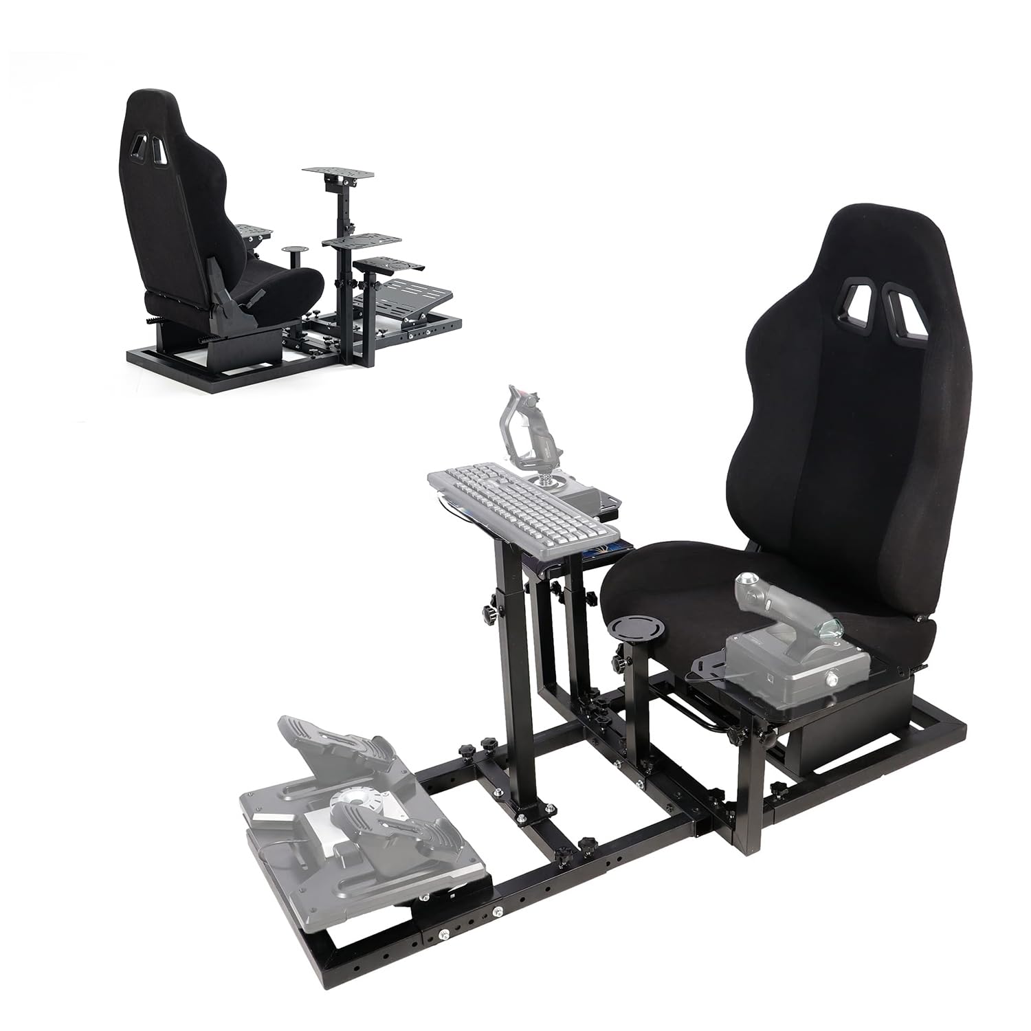 Gazzyt Flight Racing Simulator Cockpit Mount Fit for Logitech G29 G920 G923 X52 X56, Thrustmaster Hotas, Steering Wheel, Pedal, shifter, Keyboard and Flight Stick Not Included