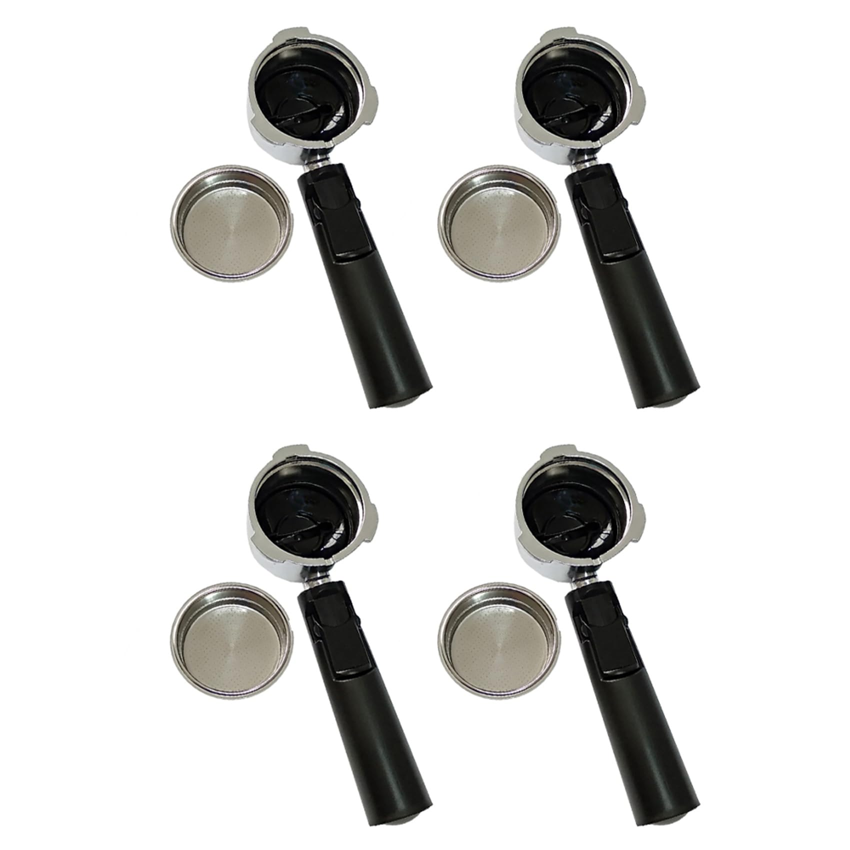 Hndhbfgrt 4pcs 51Mm Bottomless Coffee Reusable Filters Portafilter for Homix Holder 60Mm 15-20Bar for Espresso Coffee Maker Parts