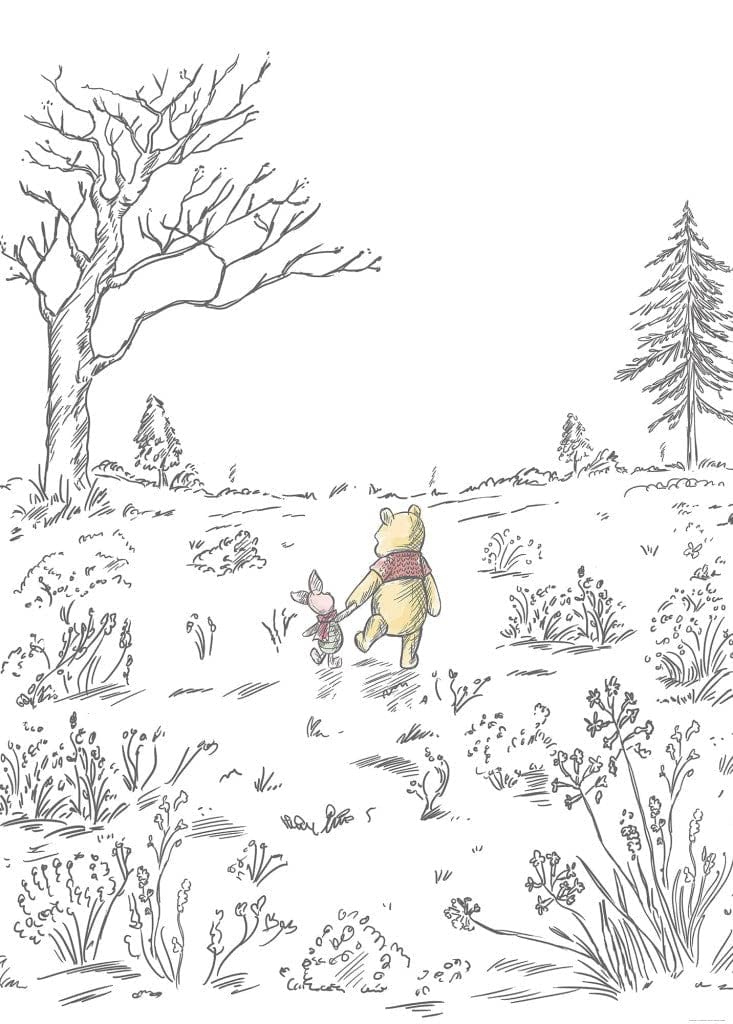 Komar Disney Winnie The Pooh Walk IADX4-043 Non-Woven Photo Wallpaper 200 x 280 cm (W x H), Orange,weiß - Image 3