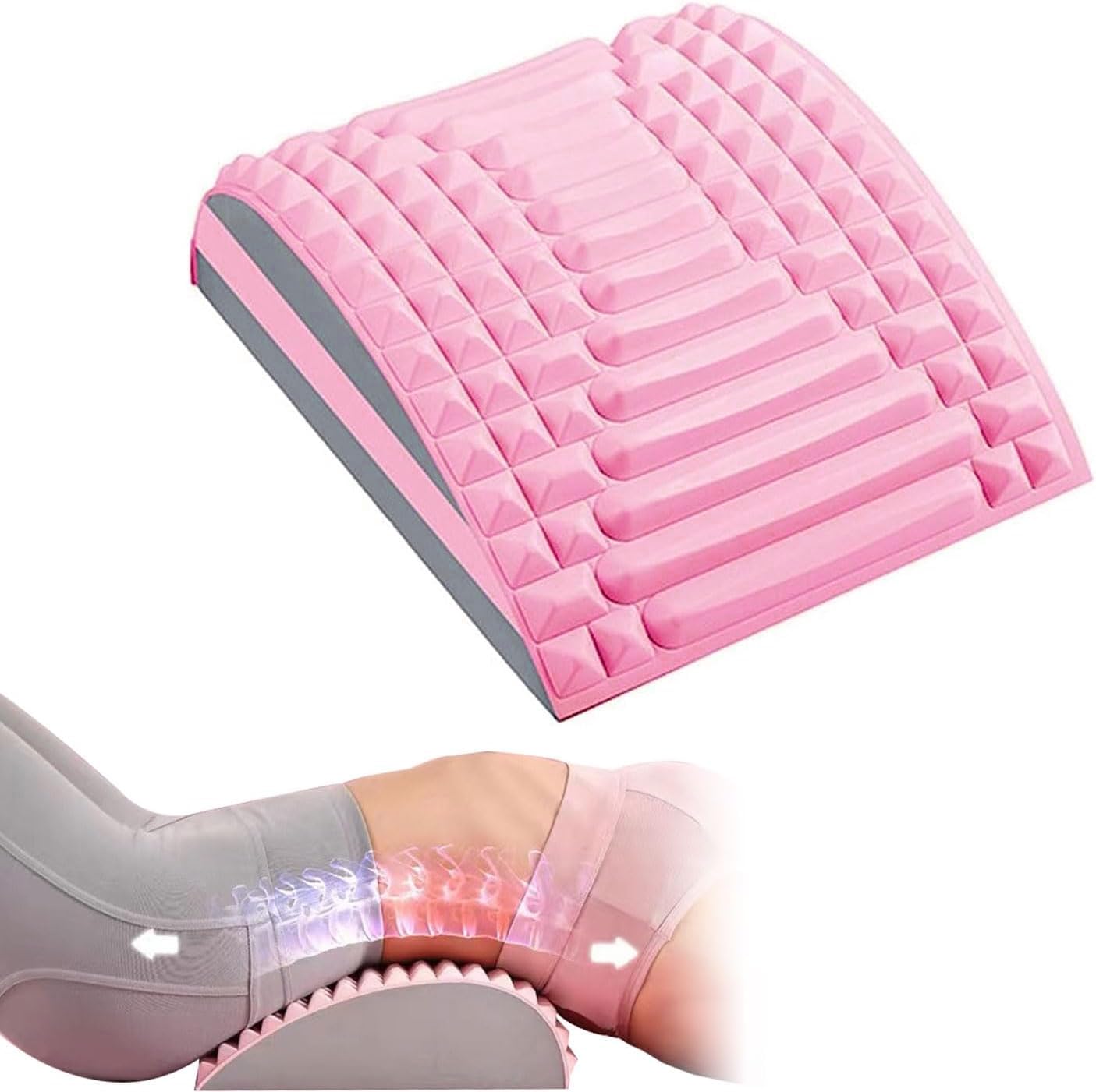 Neck Back Stretcher for Lower Back Neck Pain Relief, Adjustable Spine  Board for Herniated Disc, Sciatica, Scoliosis (Pink)