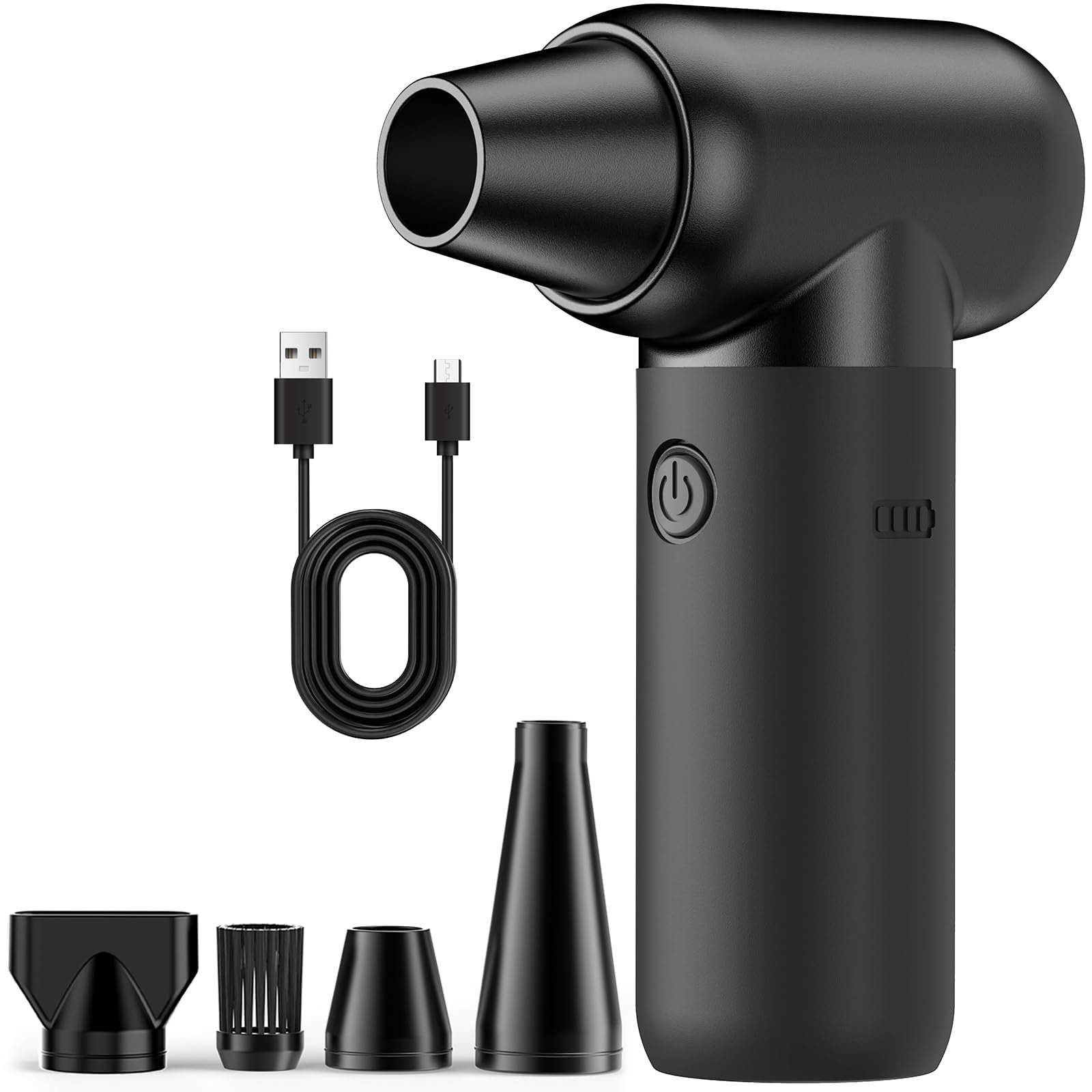 Soplador de Aire Comprimido, 3 Velocidades Ajustables Air Duster 180,000 RPM Limpieza PC Soprador Air Portátil Inalámbrico y Recargable para Ordenador Coche Oficina Sofá-Sustituto de Aire Comprimido