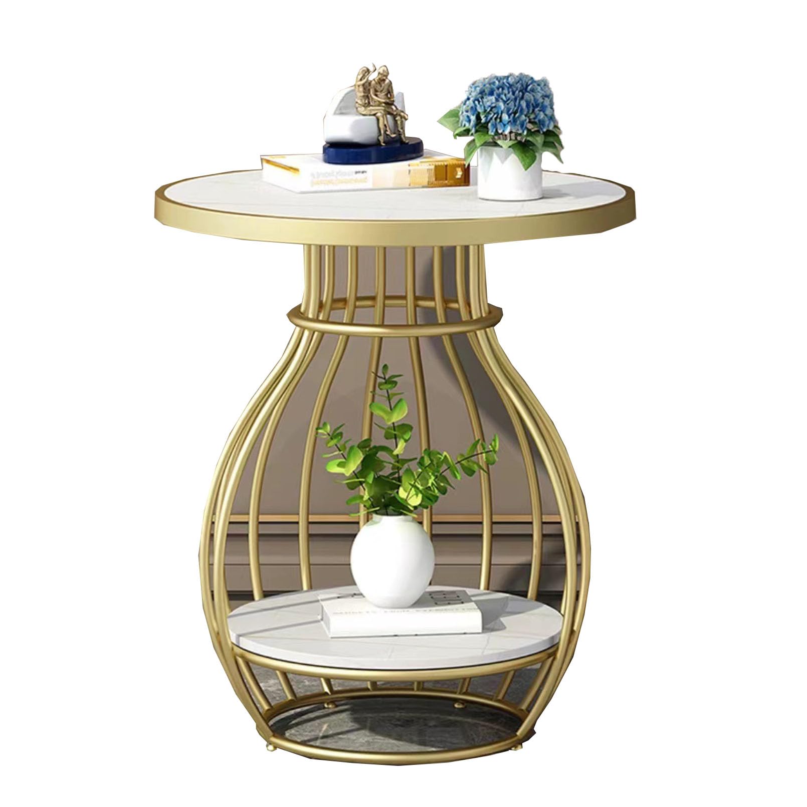 Table basse ronde JATIBOSH : petit meuble de salon moderne et facile à assembler