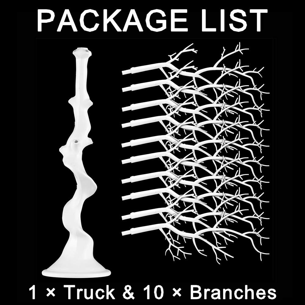 Sziqiqi White Resin Fake Tree Artificial Plant 1pcs for Tree Centerpiece Ornaments Display for Weddings Party Home Indoor Outdoor Decoration 30 inches