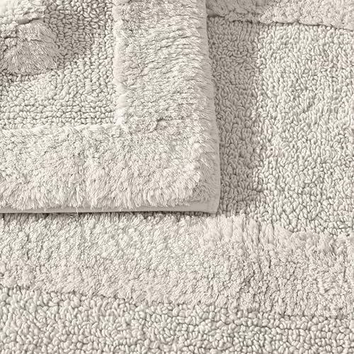 Tapis de bain hyper absorbant réversible en coton beige - 5