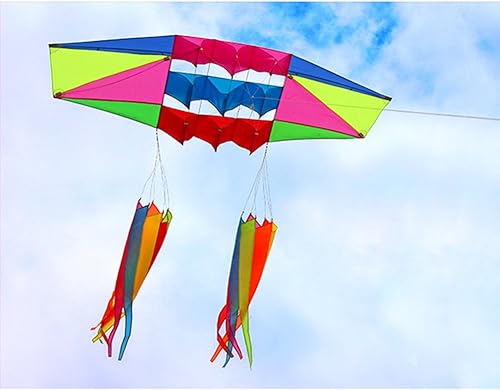 Miniatura 5 de Besra enorme 98.0 in de una sola línea 3D Radar Kite con herramientas voladoras 8.2 ft caja de alimentación cometas con 2 colas al aire libre