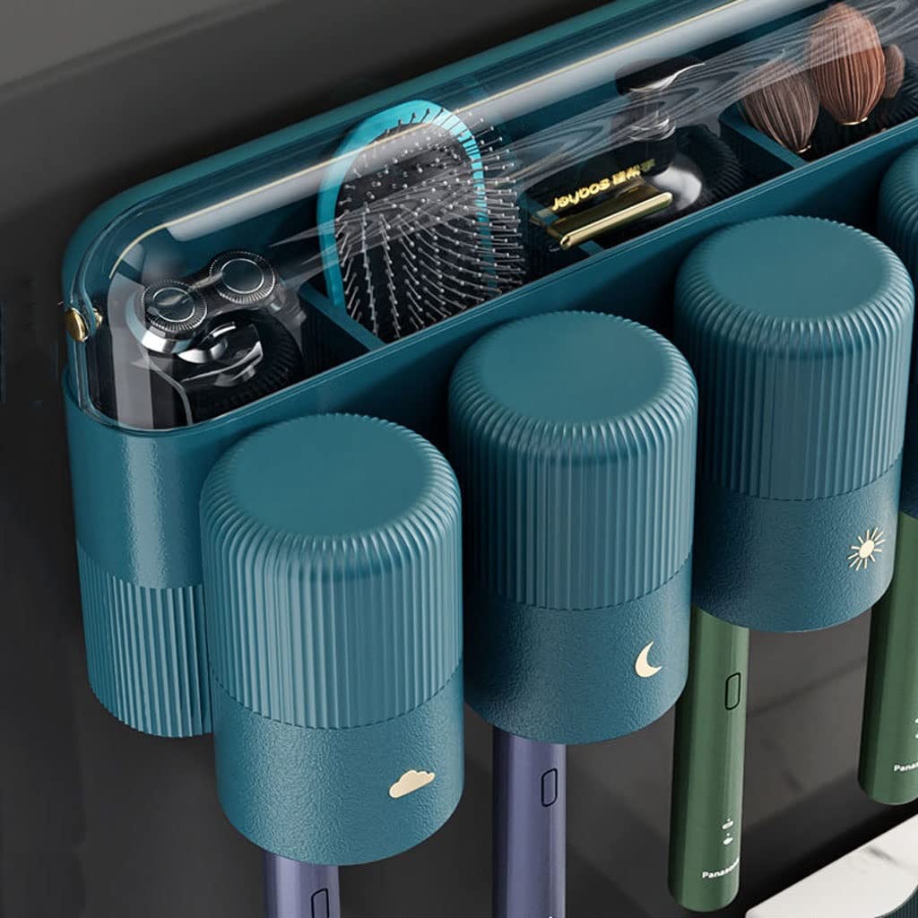 Estante de Almacenamiento para cepillos de Dientes, Soporte para cepillos de Dientes montado en la Pared, Estante para Almacenamiento de cepillos de Dientes, Soporte para Pasta de Dientes para (A)