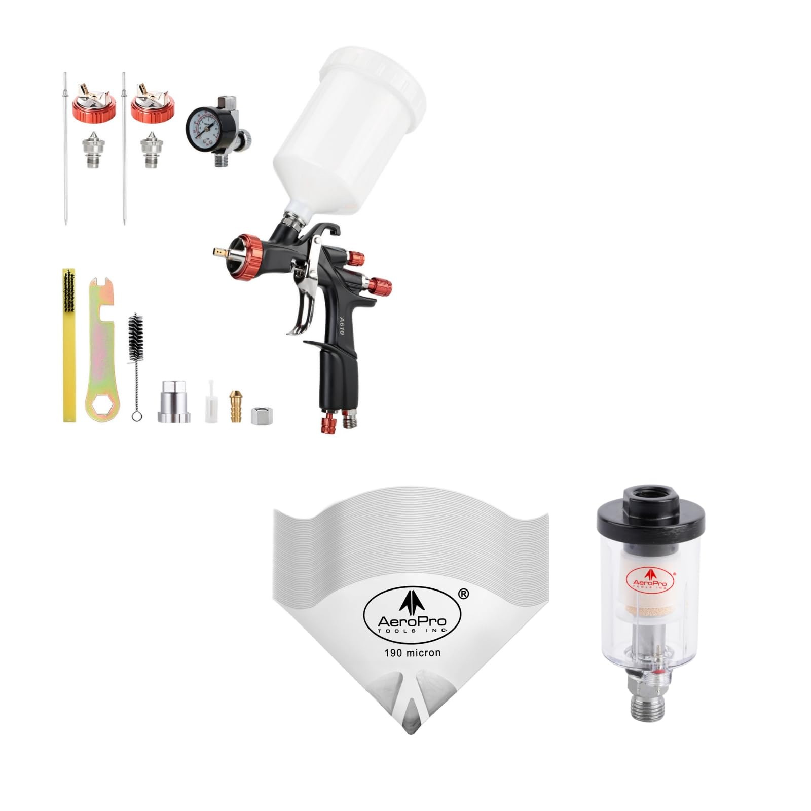 Amazon.com : AEROPRO Tools A610 Spray Gun Kit & Water Oil