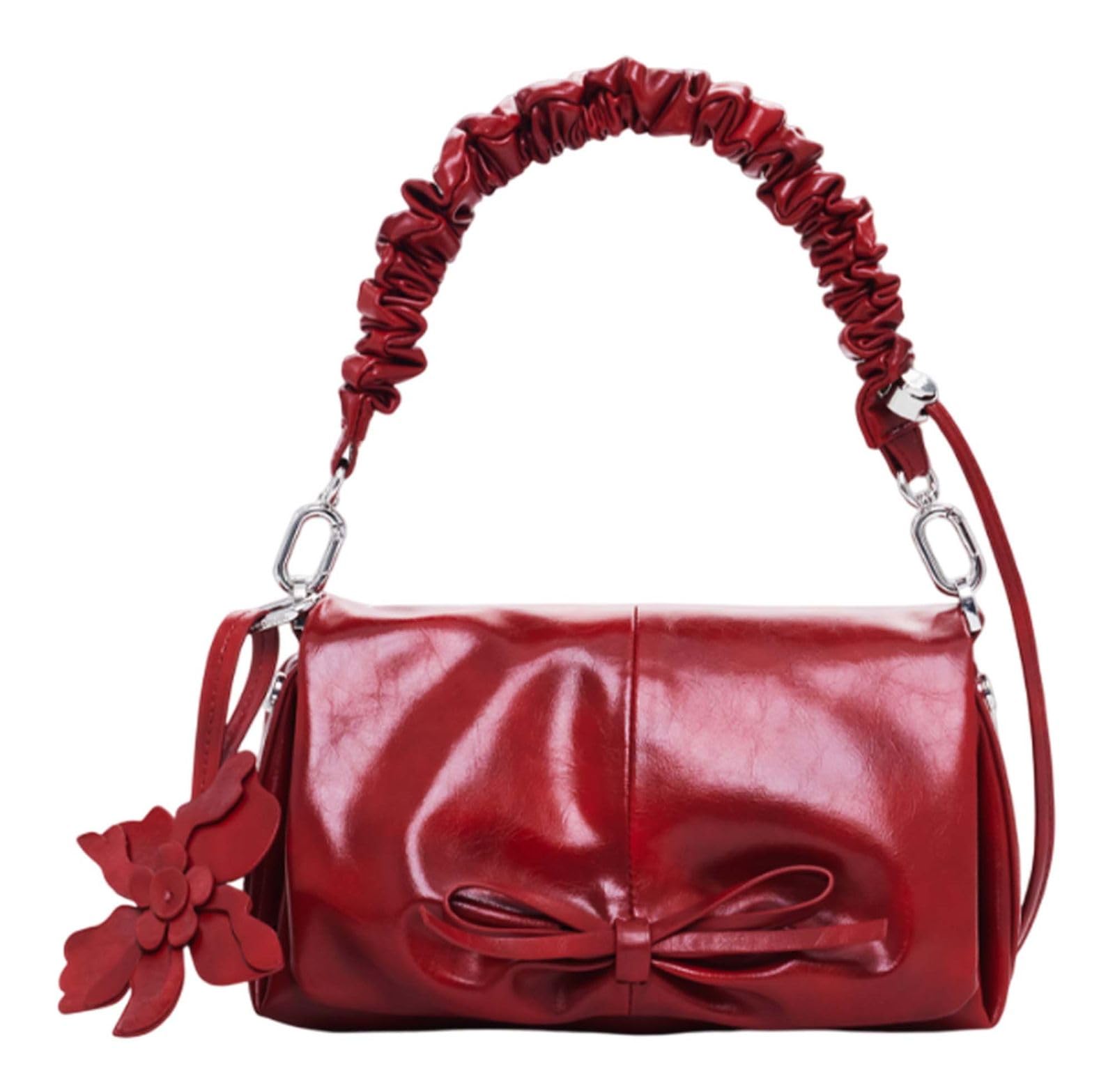 Small shiny bow bag - RED - U