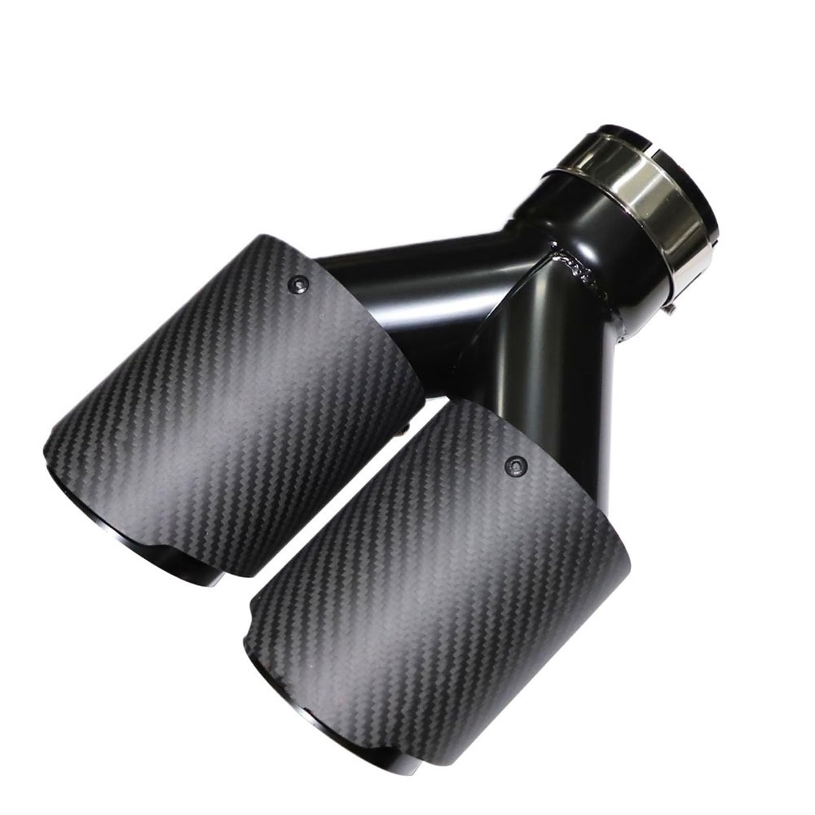 Car Silencer Samochód w kształcie litery Y matowa końcówka tłumika z włókna węglowego podwójne wyjście tłumiki rury wydechowej dekoracja dyszy(60MM-89MM)