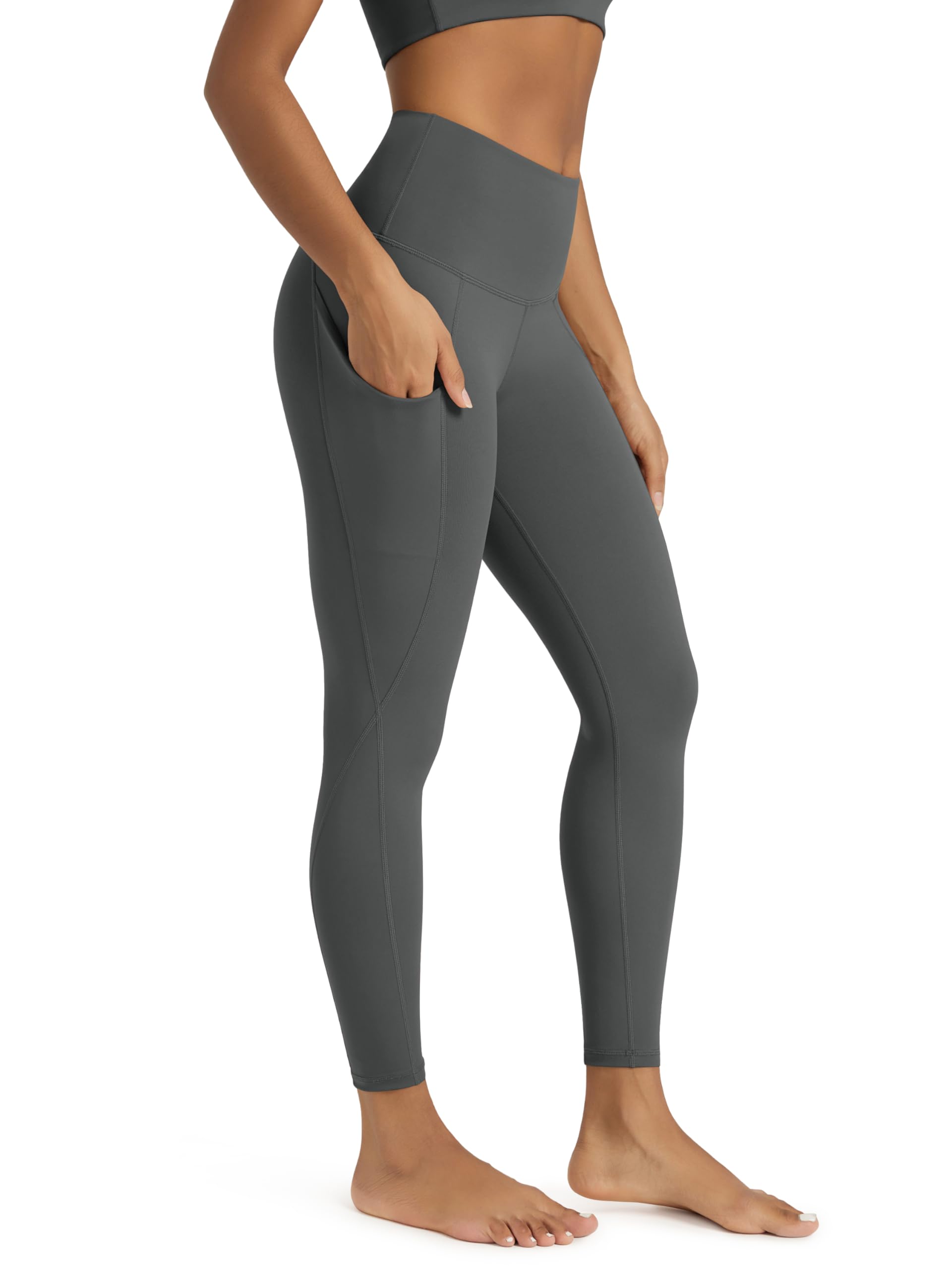 ODODOS Women's High Waisted Yoga Leggings with Pockets, Tummy Control Non See Through Workout Athletic Running Yoga Pants