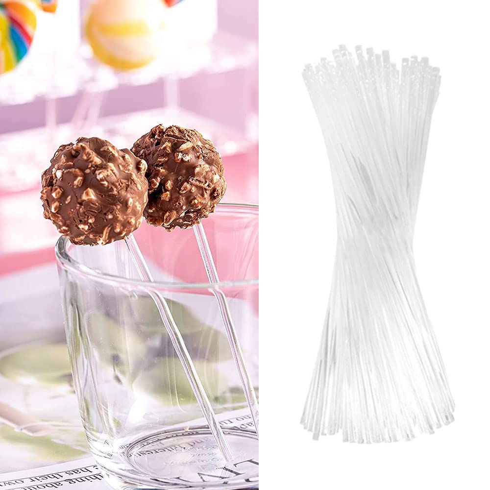Lot De 100 Bâtonnets Sucettes Acrylique Transparents Réutilisables 15 Cm – Cake Pops & Desserts