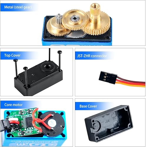 Miniatura 3 de RDS3235 Servo Robot Digital Servo Motor sin Núcleo 77.2 lbs Engranaje de metal de alto par DC5-7.4V con soporte servo en forma de U Placa de brazo