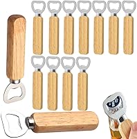 Vista 1 de Abrebotellas de vino de madera, abrebotellas de cerveza, sidra, refrescos para el hogar, bar, restaurante, recuerdos de boda, mango de madera