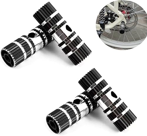 Paquete de 4 clavijas para bicicleta, pedales traseros de bicicleta, reposapiés mini de aluminio antideslizantes de 2.8 in, soportes de montaje para