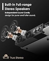 Vista 2 de Tocadiscos de vinilo con altavoces integrados mejorados, tocadiscos Bluetooth de 3 velocidades accionados por correa para discos de vinilo