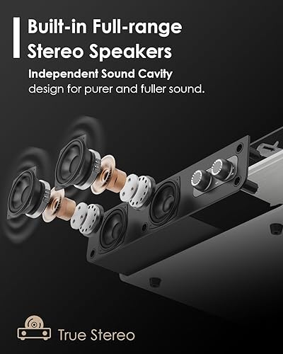 Miniatura 2 de Tocadiscos de vinilo con altavoces integrados mejorados, tocadiscos Bluetooth de 3 velocidades accionados por correa para discos de vinilo,