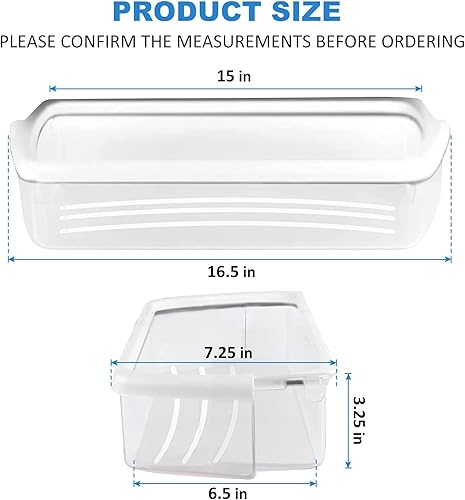 Miniatura 2 de Paquete de 2 estantes mejorados W10321304 de repuesto para puerta de refrigerador compatibles con contenedor de puerta de refrigerador Whirlpool