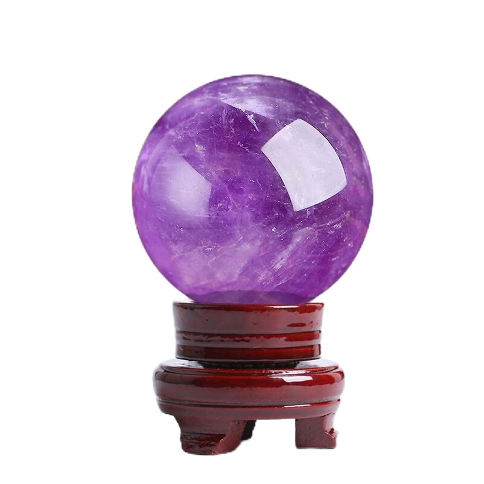 IDGTTLDF Purple Crystal Sphere Amethyst Quartz Ball with Stand Ornament Witchcraft Decor, Spiritual Gift Idea,6cm