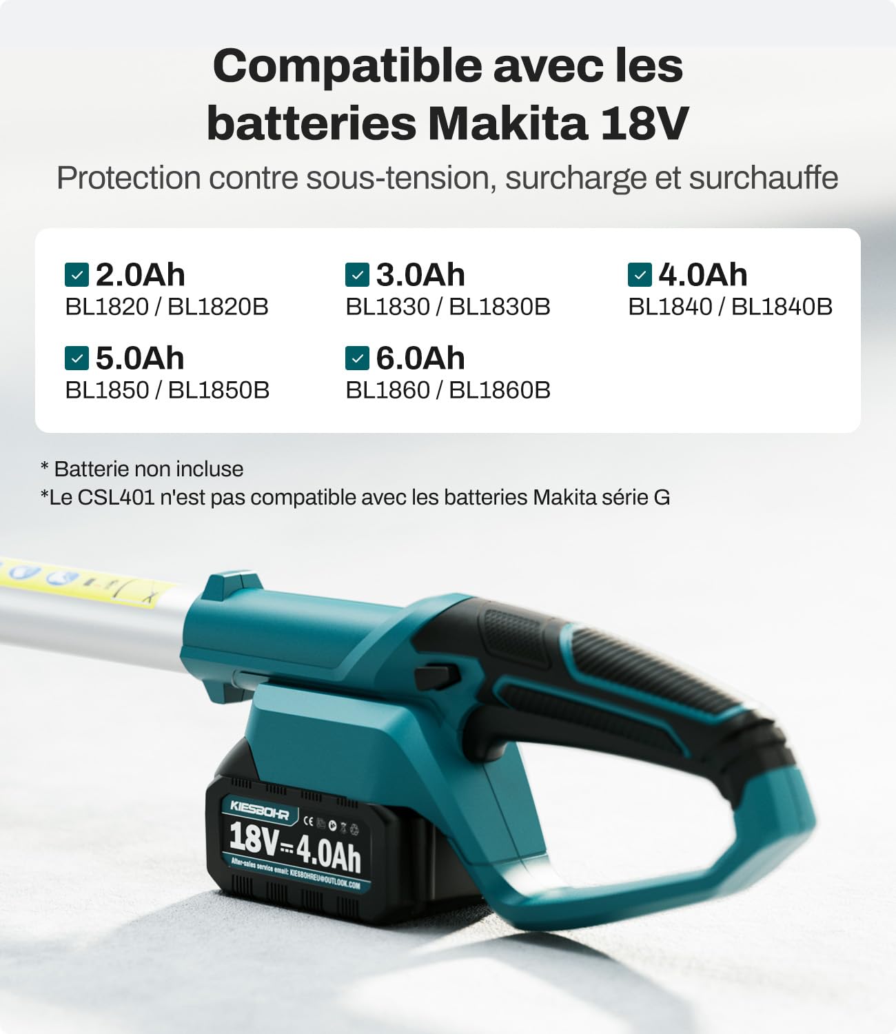 Makita CSL401 Taille Haie Télescopique 18V 41cm 11 Angles 2.62m