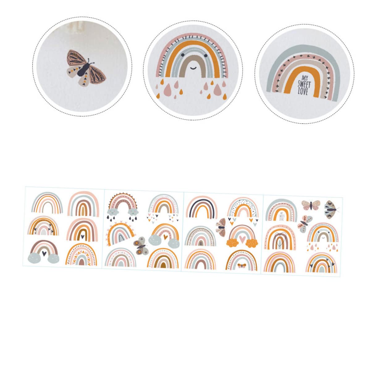 Yardwe 5 Hojas Pegatinas Decorativas Infantiles de Pared Calcomanías para Decoración de Habitaciones de Aplicación y Remoción para Alegres Salas y Dormitorios
