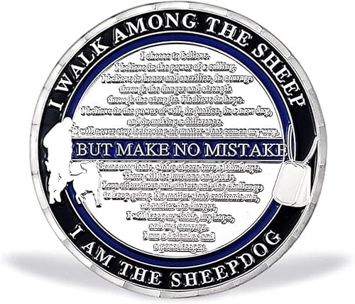 Miniatura 2 de Moneda de desafío de oficial de policía de línea azul fina, moneda conmemorativa de oración recoger