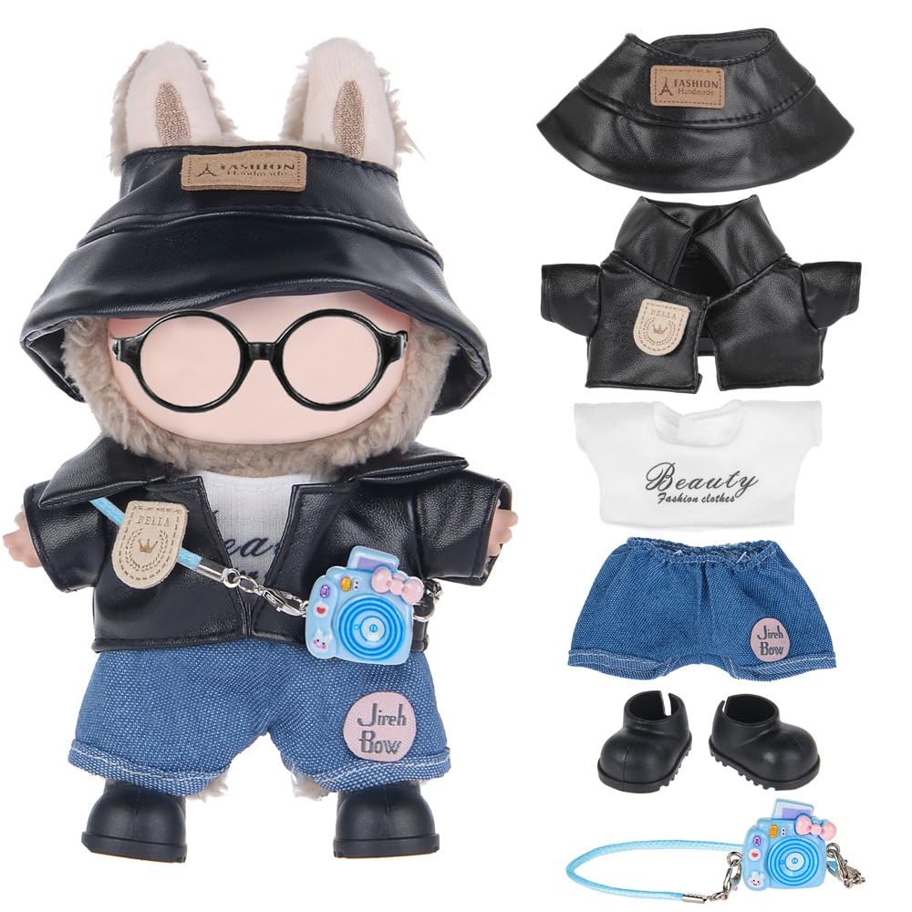 Total 3 Set 17cm Dolls Clothes and Accessories Include: 3 Hats, 3 Rompers, 3 Tops - Image 4