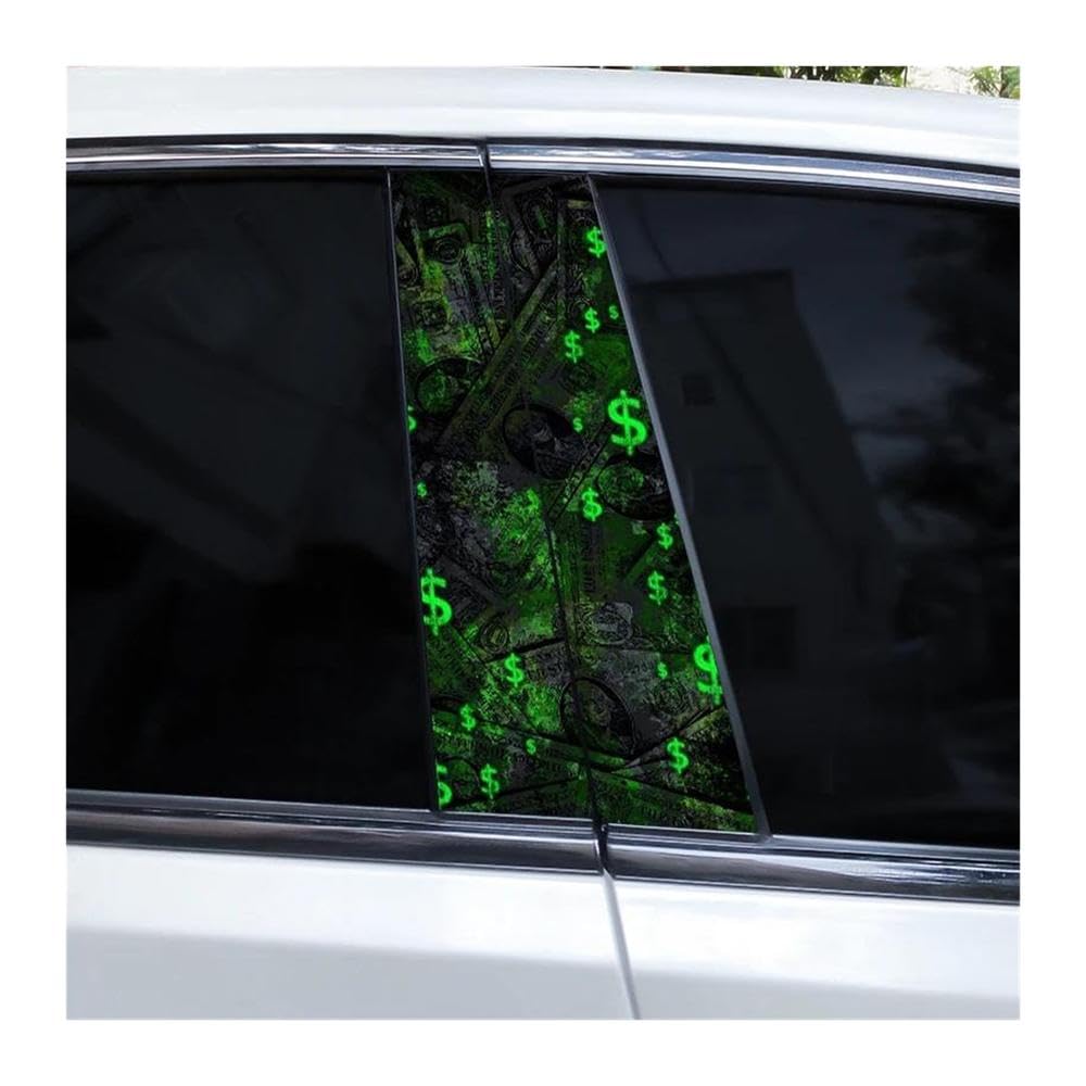 Body Parts 2pcs Car B-Pillar Sticker Bill Themed Car Center Pillar Vinyl Stickers Durable Self Adhesive(Type A)