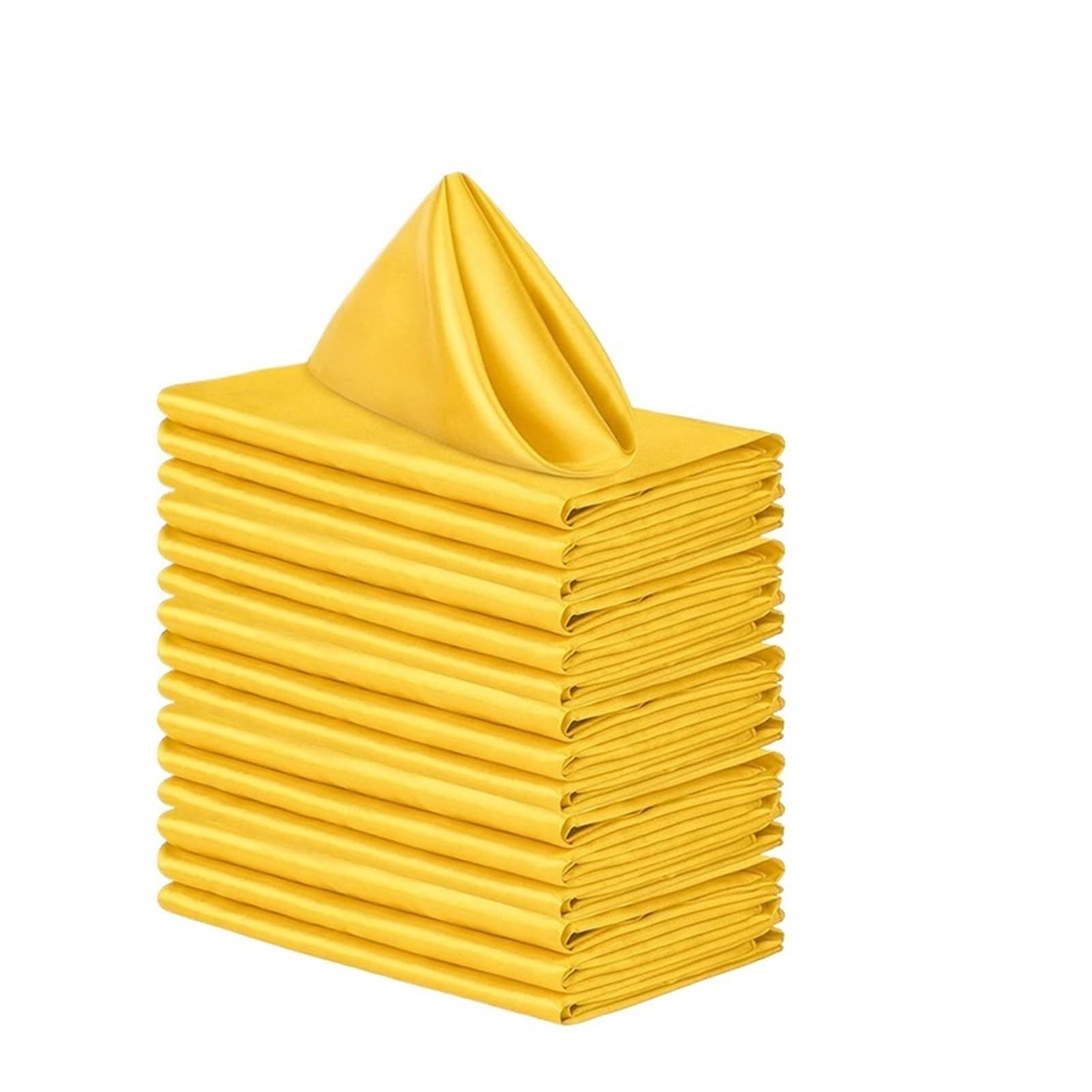 Satin Dinner Napkins 6pcs Satin Napkin 30cm*30cm Towel Soft Table Napkins for Wedding Party Home Hotel Decor(Yellow)