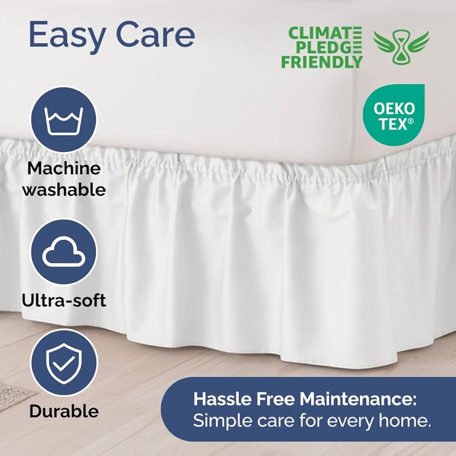Amazon.com: Wrap Around Dust Ruffle Bed Skirt - White - for Amazon.com: Wrap Around Dust Ruffle Bed Skirt - White - for