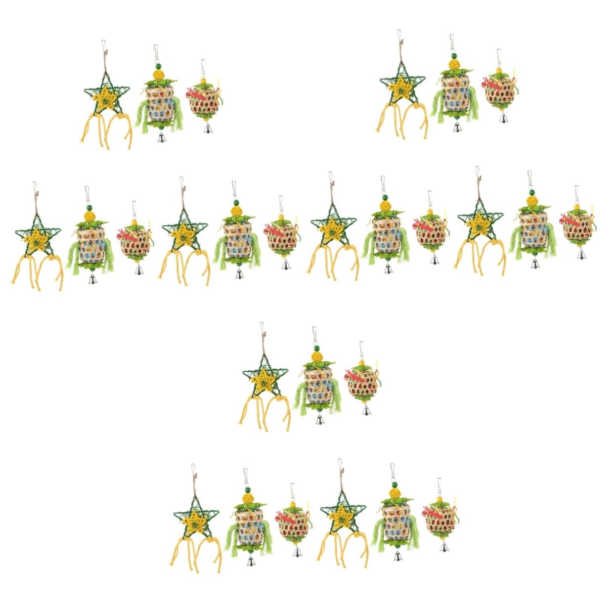 VANZACK 9pezzi Giocattoli Da Masticare Per Pappagalli Da Design Resistente e Sicuro Giocattolo Appeso Per Uccelli Accessori Per Pappagalli e Calopsite Per Attività Di Foraging e