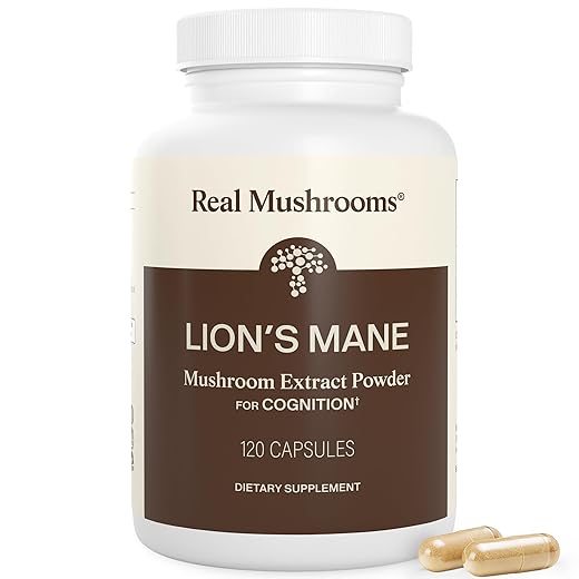 Lions Mane Mushroom Cognition Capsules (120 Capsules) Lions Mane Mushroom Powder Extract Capsules | Brain Supplement, Brain Vitamins, Focus Supplement
