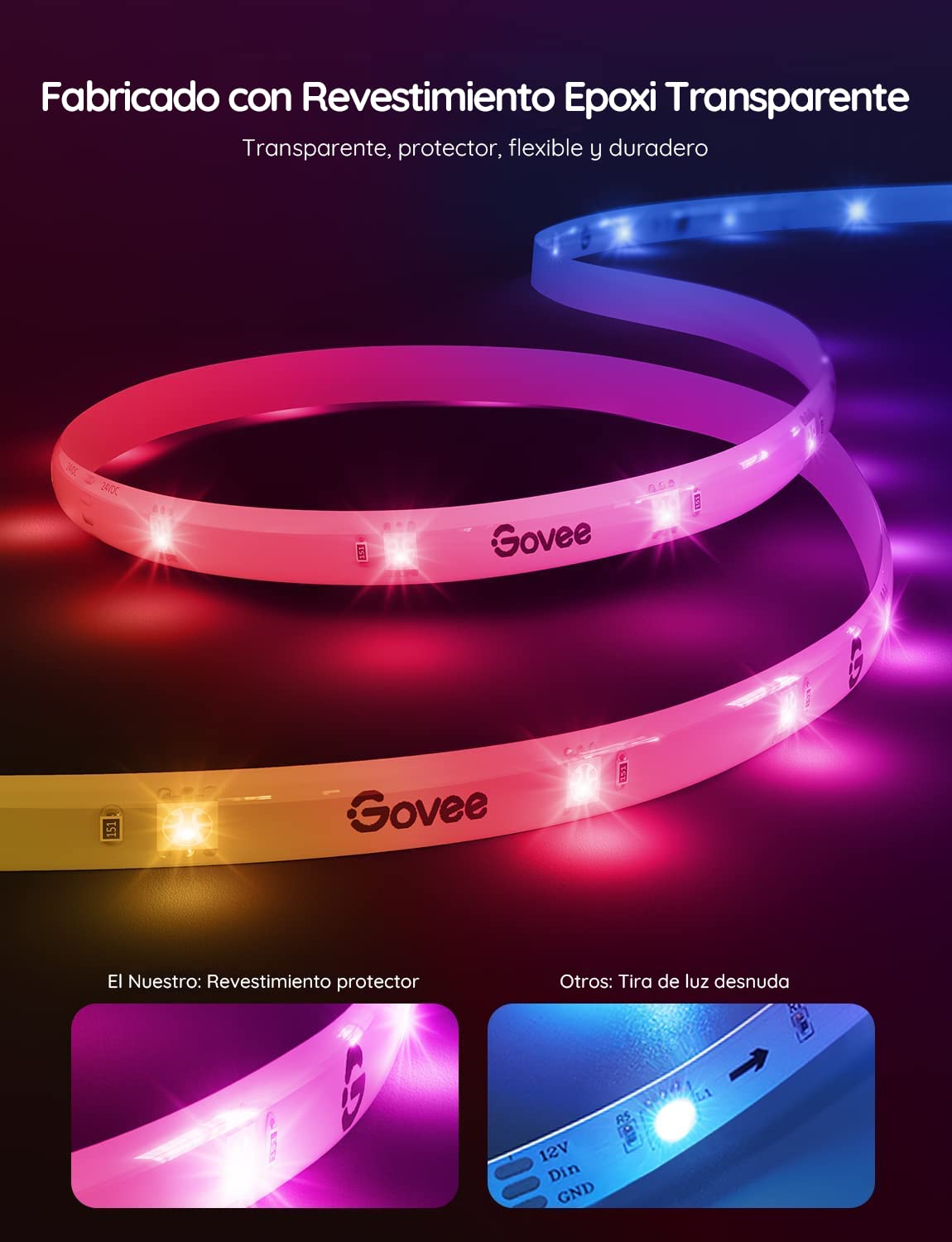 Govee Tira LED 20M, RGBIC Pro LED WiFi,Tiras Inteligentes de Control de App | Luces Funcionan con Alexa y Google Assistant,, DIY, Sync de Música para Dormitorio, TV y Navidad