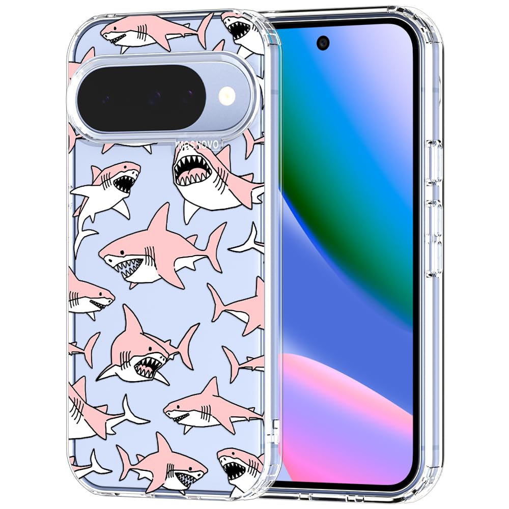 MOSNOVO Case for Google Pixel 9 & Pixel 9 Pro, [Buffertech 6.6ft Military-Grade Drop Protection] [Anti Peel Off Tech] Clear TPU Bumper Phone Case Cover Design - Great Wave — view 25