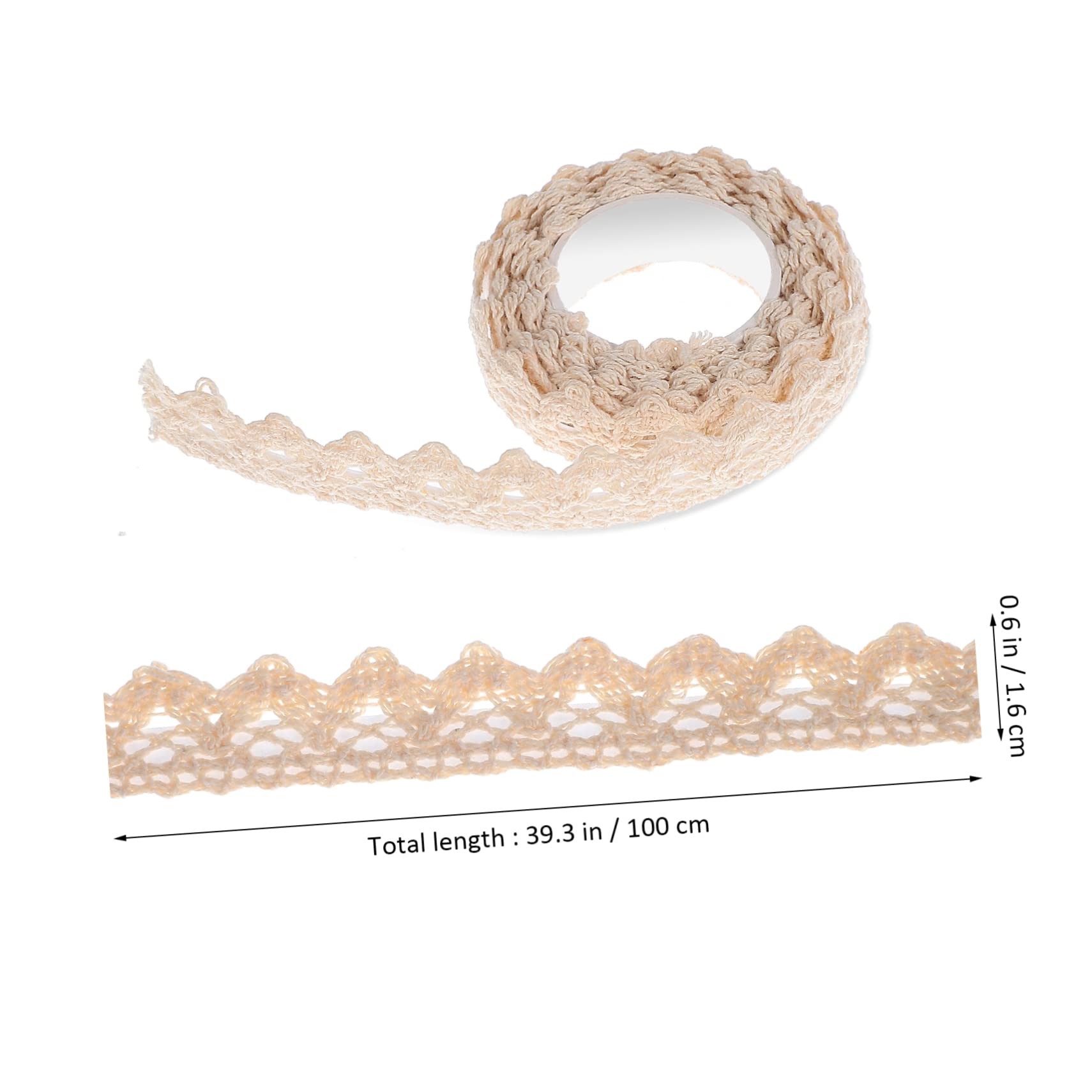 Didiseaon 3 Rolls Fabric Lace, Self-Adhesive Lace Trim Vintage Cream Crochet Floral Lace for Wedding Decoration DIY Art Crafts Wrap
