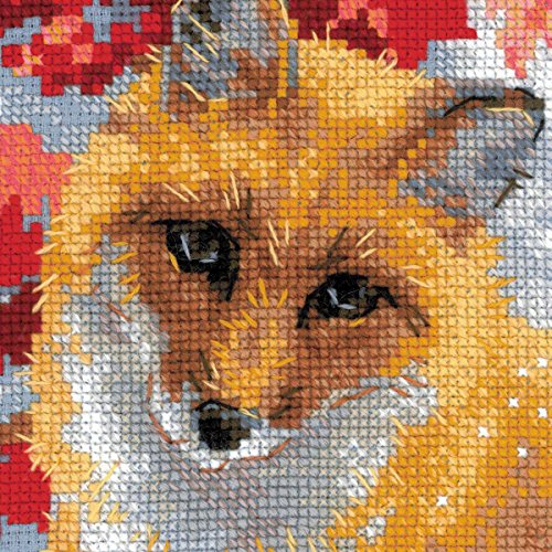 Riolis 1510 - Fox - Counted Cross Stitch Kit 8.25"X11.75" Zweigart 14Ct. Dark Grey Aida 27 Colors #TOP1