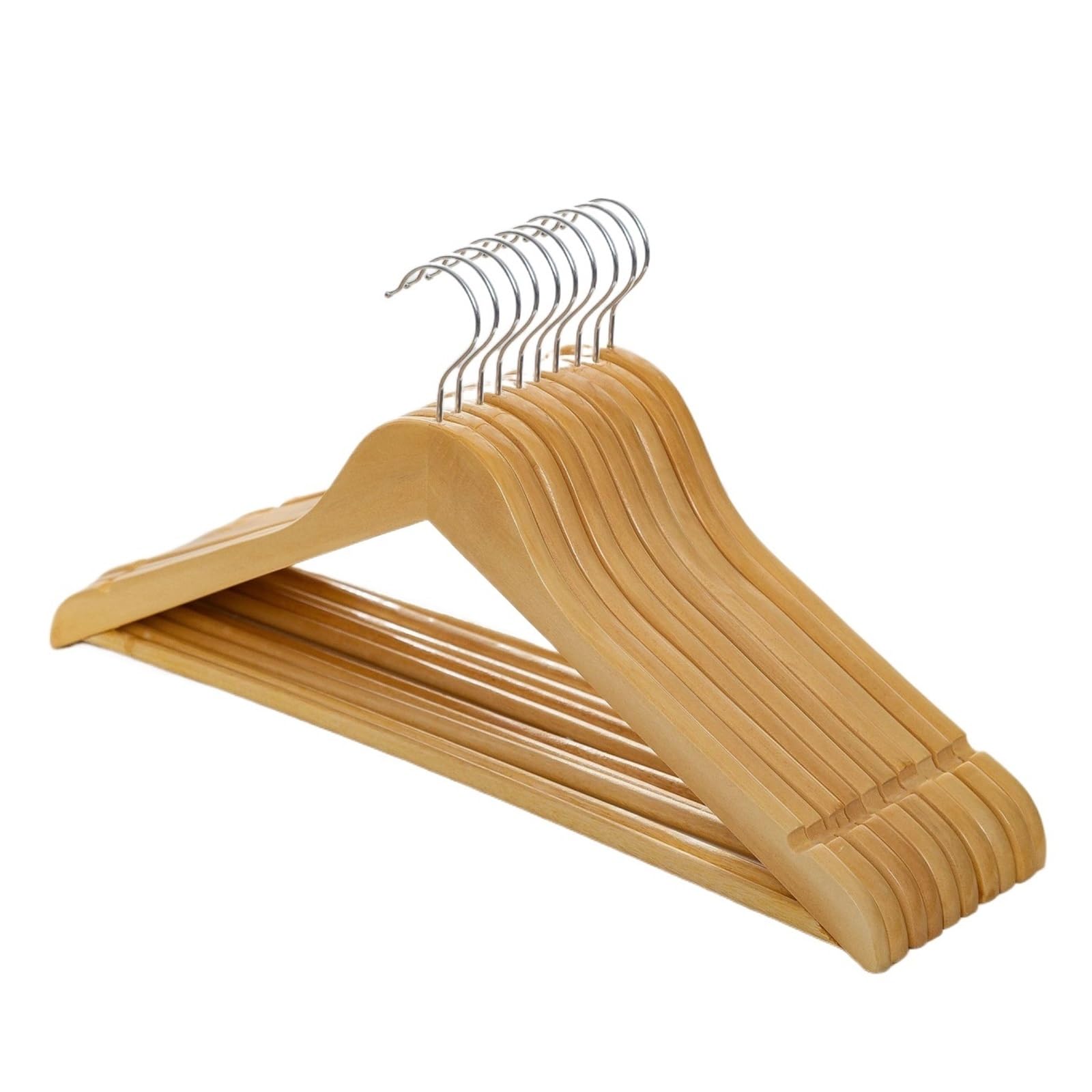 Wooden hangers 5PCS/10PCS/20PCS/30PCS Solid Wood Hangers Wooden Clothes Seamless for suit(5PCS)