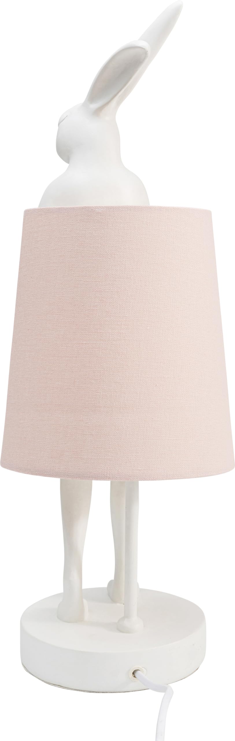 Kare Design Lámpara de Mesa Animal Rabbit, Rosa,Blanco, Lámpara de Conejo, Motivo de Animal, Altura 50cm, Dormitorio y Sala de Estar, sin Bombilla Incluida